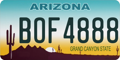AZ license plate BOF4888