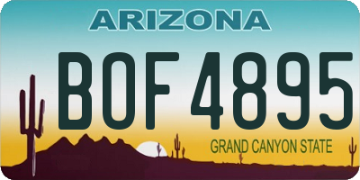 AZ license plate BOF4895