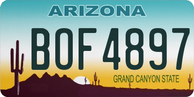 AZ license plate BOF4897