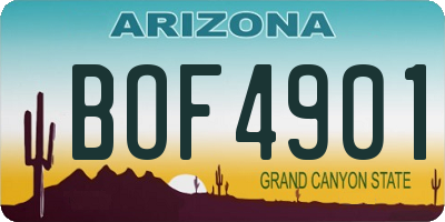 AZ license plate BOF4901