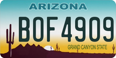 AZ license plate BOF4909