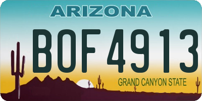 AZ license plate BOF4913