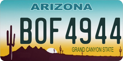 AZ license plate BOF4944