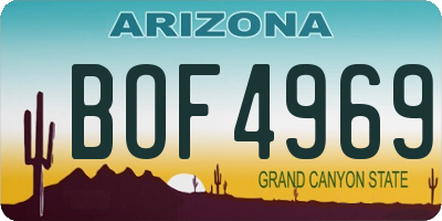 AZ license plate BOF4969