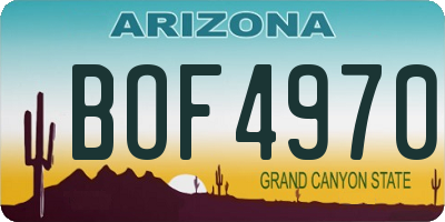 AZ license plate BOF4970