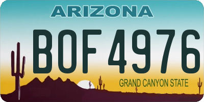 AZ license plate BOF4976