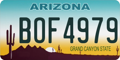 AZ license plate BOF4979