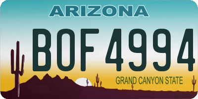 AZ license plate BOF4994