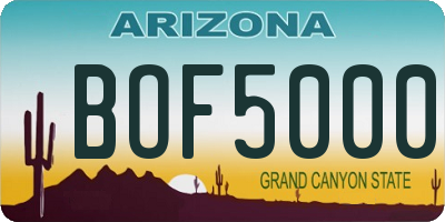 AZ license plate BOF5000