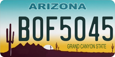 AZ license plate BOF5045