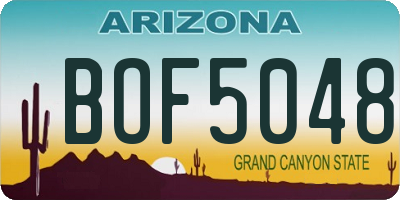 AZ license plate BOF5048