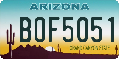 AZ license plate BOF5051