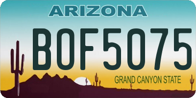 AZ license plate BOF5075