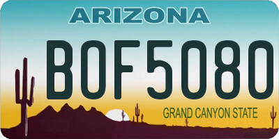 AZ license plate BOF5080