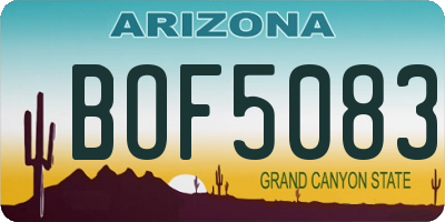 AZ license plate BOF5083