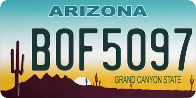 AZ license plate BOF5097