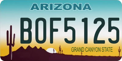 AZ license plate BOF5125