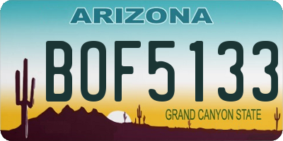 AZ license plate BOF5133