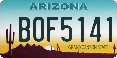 AZ license plate BOF5141
