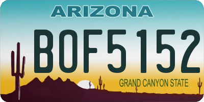 AZ license plate BOF5152