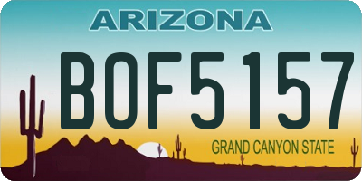 AZ license plate BOF5157