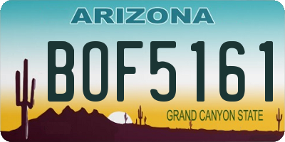 AZ license plate BOF5161