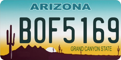 AZ license plate BOF5169