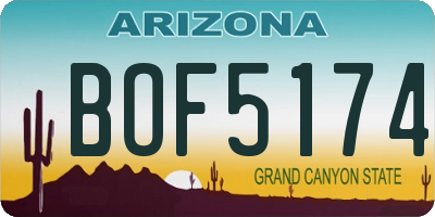AZ license plate BOF5174