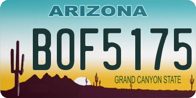 AZ license plate BOF5175