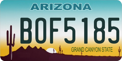 AZ license plate BOF5185