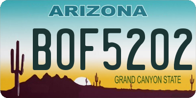AZ license plate BOF5202