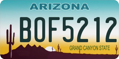 AZ license plate BOF5212