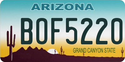 AZ license plate BOF5220