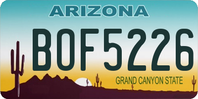 AZ license plate BOF5226