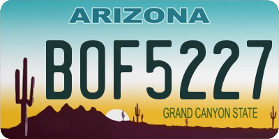 AZ license plate BOF5227