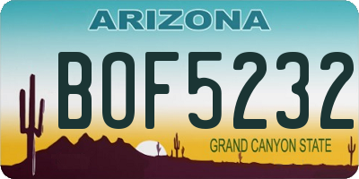 AZ license plate BOF5232