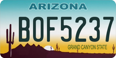 AZ license plate BOF5237