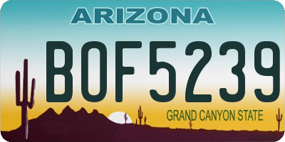 AZ license plate BOF5239