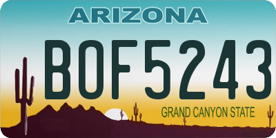 AZ license plate BOF5243