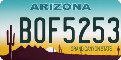 AZ license plate BOF5253