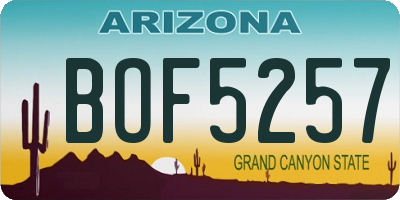 AZ license plate BOF5257