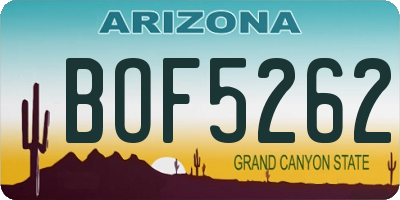 AZ license plate BOF5262