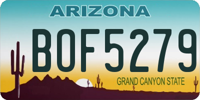 AZ license plate BOF5279
