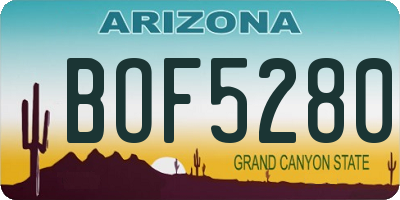 AZ license plate BOF5280