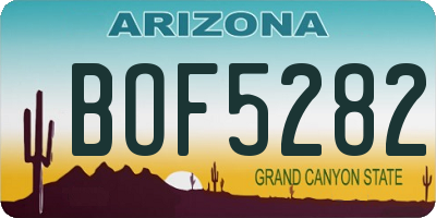 AZ license plate BOF5282