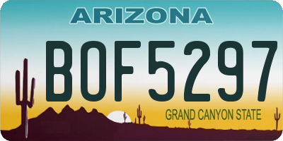 AZ license plate BOF5297