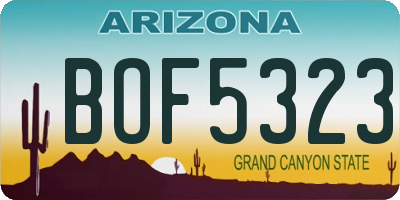 AZ license plate BOF5323