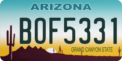 AZ license plate BOF5331