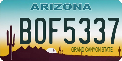 AZ license plate BOF5337