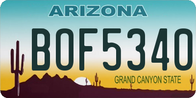 AZ license plate BOF5340